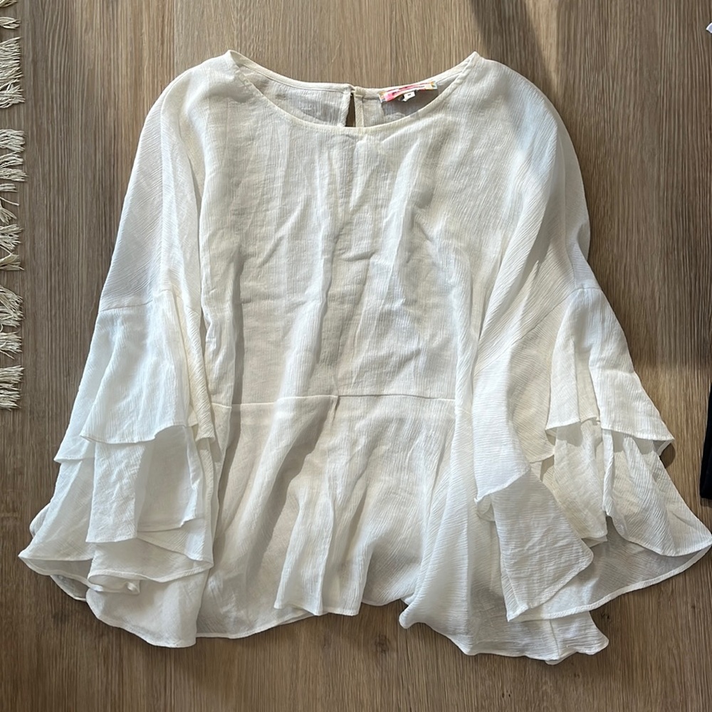 White flowy shirt Anthropologie